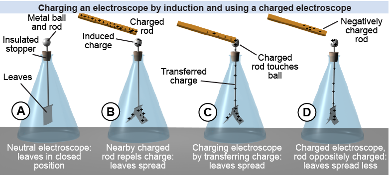 Using an electroscope to detect electric charge, and using a charged electroscope to detect sign of charge